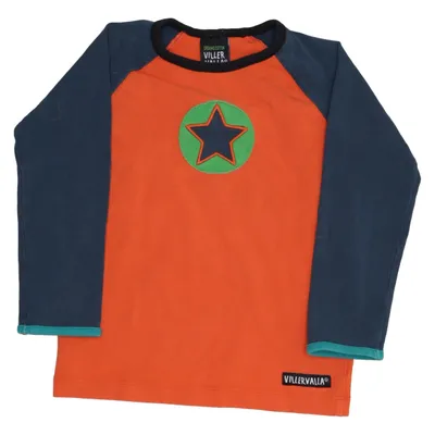 Lange mouwen shirt (Oranje, Blauw, Meerkleurig) van Villervalla Elastaan, Organisch katoen