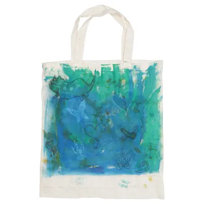 Sac en toile (Beige, Multicolore) de Playbox Coton