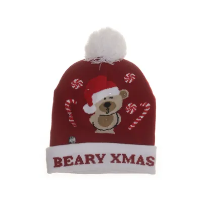 Bobble hat (Red, White) from Ale-Hop Acrylic