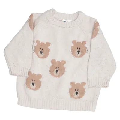 Pull-over (Beige, Marron) de Rikiki Acrylique, Coton, Polyester, Laine