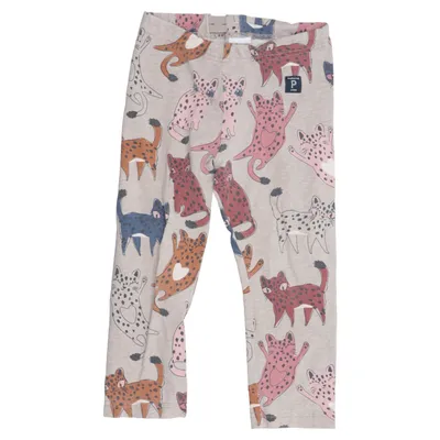 Leggings (Beige, Flerfärgad) från Polarn O. Pyret Elastan, Ekologisk bomull