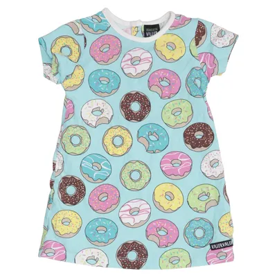 Dress (Blue, Multicolored) from Villervalla Elastane, Organic cotton