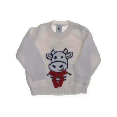 Pull-over (Blanc, Rouge) de Petit Bateau Coton, Laine