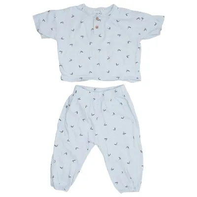 Pyjamasz (Blå) fra ICA I Love Eco Elastan, Økologisk bomuld, Polyester