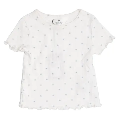T-shirt (Wit, Blauw) van H&M Katoen, Polyester
