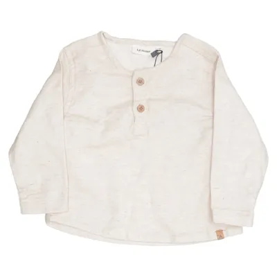Henley shirt (Beige) from Lil' Atelier Elastane, Linen, Organic cotton