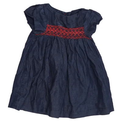 Denim jurk (Blauw, Rood) van Jacadi Katoen