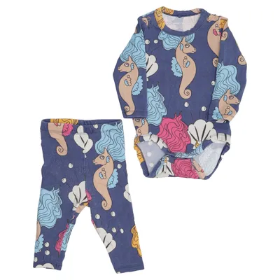 Ensemble (Bleu, Multicolore) de Mini Rodini Élasthane, Tencel