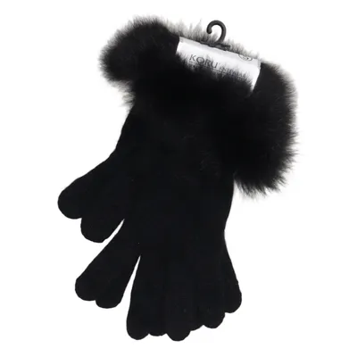 Gloves (Black) from Koru Fur, Merino wool, Silk