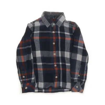Flannel skjorte (Blå, Orange, Hvid) fra Knowledge Cotton Apparel Økologisk bomuld
