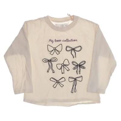 Långärmad t-shirt (Beige, Flerfärgad) från Zara Bomull