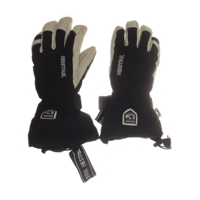 Gloves (Black, Beige) from Hestra Leather, Polyamide, Polyester