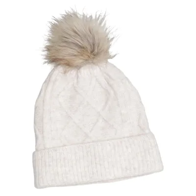 Bonnet à pompon (Beige) de Sfera Femme Collection Acrylique, Polyester