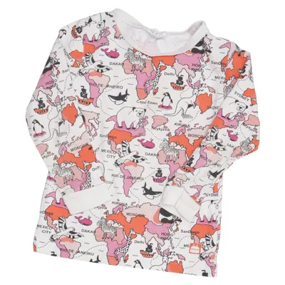 Langærmet t-shirt (Hvid, Flerfarvet) fra Kaxs by KappAhl Økologisk bomuld