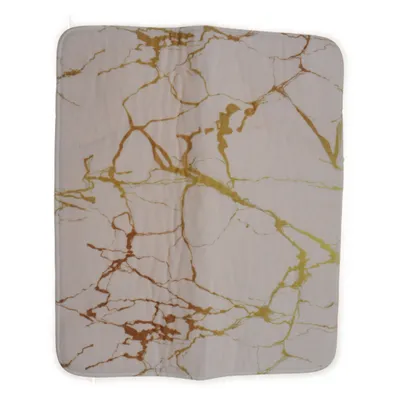 Badrumsmatta (Vit, Guldfärgad) från Almina Polyester