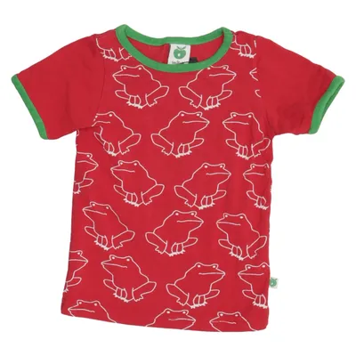 T-shirt (Red, White, Green) from Småfolk Cotton, Elastane, Modal