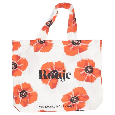 Sac en toile (Blanc, Orange, Noir) de Rouje Coton