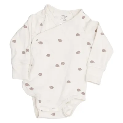 Romper (Wit, Bruin) van Lindex Newborn Katoen, Elastaan