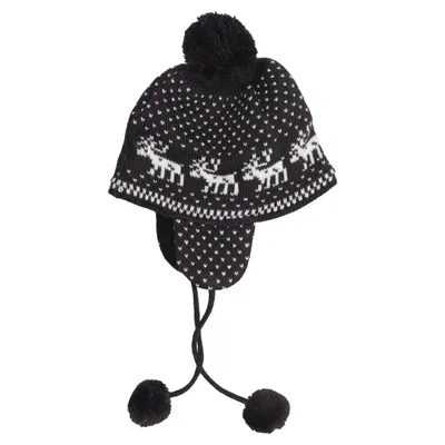 Trapper-Mütze (Schwarz, Weiß) von Börjesson Polyester, Wolle