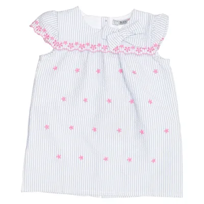 Jurk (Blauw, Wit, Roze) van Dr.Kid Katoen, Elastaan, Polyamide, Polyester