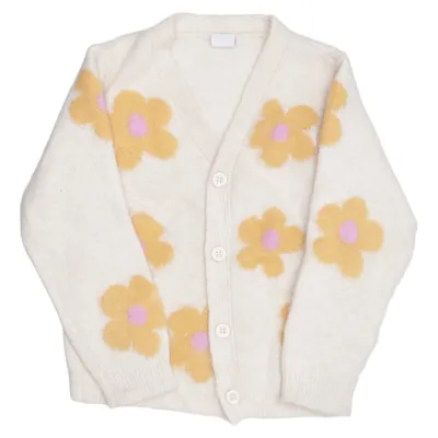 Cardigan (Beige, Multicolored) from Lindex Kids Elastane, Polyester