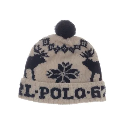Bobble hat (White, Blue) from Polo Ralph Lauren Polyester, Wool