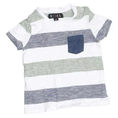 T-shirt (Weiß, Blau, Grün) von Skill Baumwolle