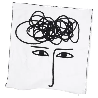 Cushion cover (White, Black) from Lawrence Grey Home Cotton