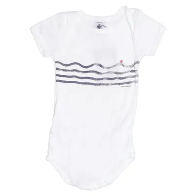 Body (Blanc, Bleu) de Petit Bateau Coton