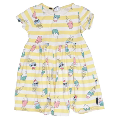 Robe (Jaune, Blanc, Multicolore) de Polarn O. Pyret Élasthane, Coton biologique
