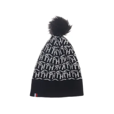 Bobble hat (Black, White) from Tommy Hilfiger Cotton, Polyamide