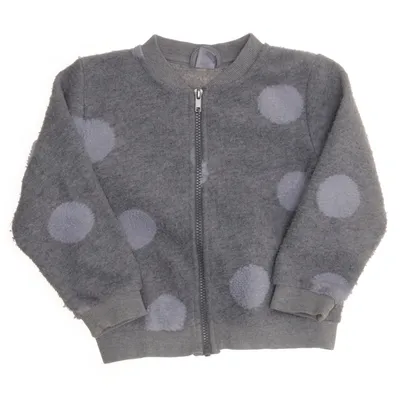 Bomber jacket (Gray, White) from Lindex Kids Cotton, Elastane, Polyester