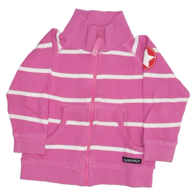 Cardigan (Pink, Hvid) fra Villervalla Bomuld