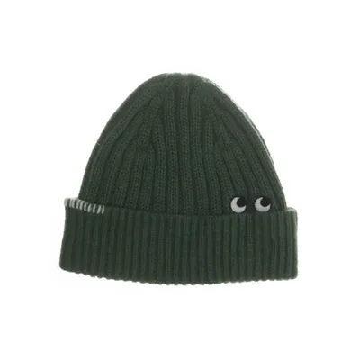 Beanie (Groen) van Anya Hindmarch x Uniqlo Acryl, Elastaan, Polyamide, Wol