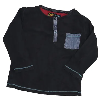 Henley shirt (Grijs, Rood, Blauw) van Attitude