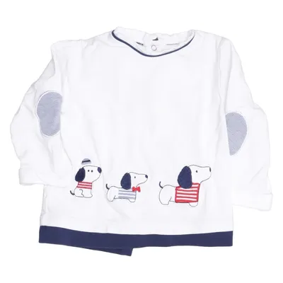 Långärmad t-shirt (Vit, Blå) från Mayoral Newborn Bomull, Elastan, Polyester