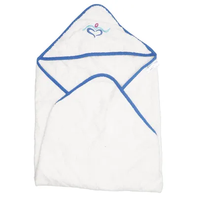 Bath cape (White, Blue) Cotton