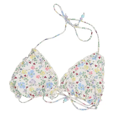 Bikini top (White, Multicolored) from Becksöndergaard Elastane, Recycled polyester