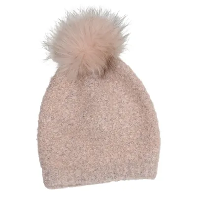 Pompon muts (Beige) van Natures Collection