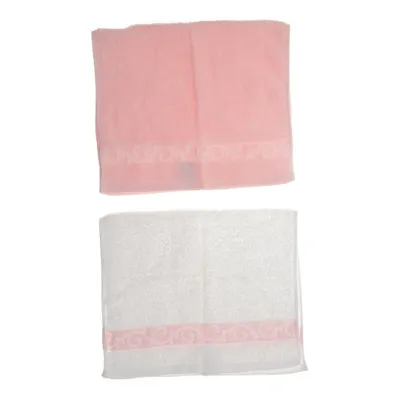 Håndklæde (Pink, Hvid) Bomuld