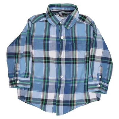 Flannel shirt (Blue, Green, White) from The Children's Place Cotton