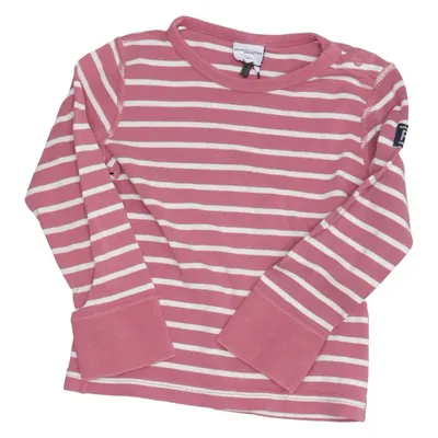 Långärmad t-shirt (Rosa, Vit) från Polarn O. Pyret Ekologisk bomull