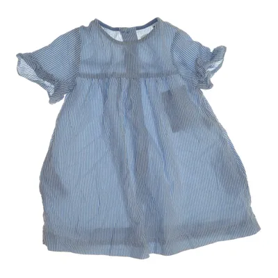 Klänning (Blå, Vit) från Zara BabyGirl Viskos, Bomull, Polyamid