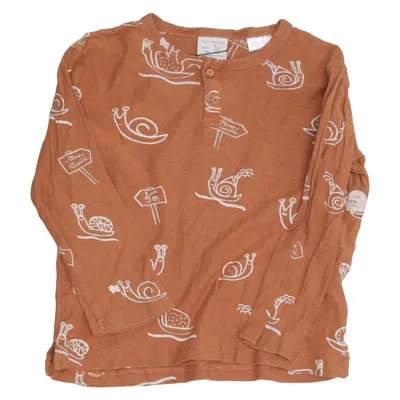 Long sleeve T-shirt (Brown, White) from Zara BabyBoy