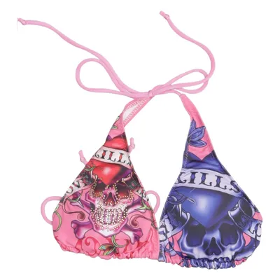 Bikini top (Blauw, Roze, Meerkleurig) van Ed Hardy by Christian Audigier Katoen, Elastaan