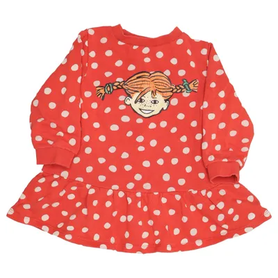 Klänning (Röd, Beige) från Pippi Långstrump Bomull