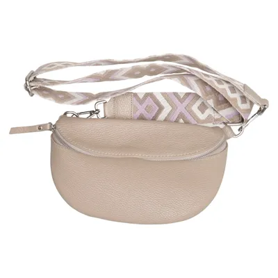 Bæltetaske (Beige, Lilla) fra Borse in Pelle Læder, Polyester