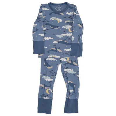 Pyjamas (Blå, Flerfärgad) från Polarn O. Pyret Elastan, Ekologisk bomull
