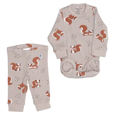 Set (Beige, Brun) från Polarn O. Pyret Elastan, Ekologisk bomull