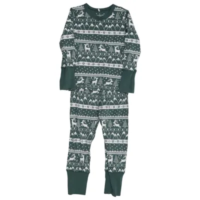 Pyjama (Groen, Wit) van Polarn O. Pyret Elastaan, Organisch katoen